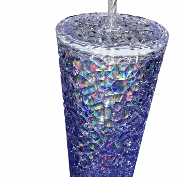 Starbucks Silver Iridescent Gem Tumbler With Straw Holiday Christmas New - Picture 5 of 6